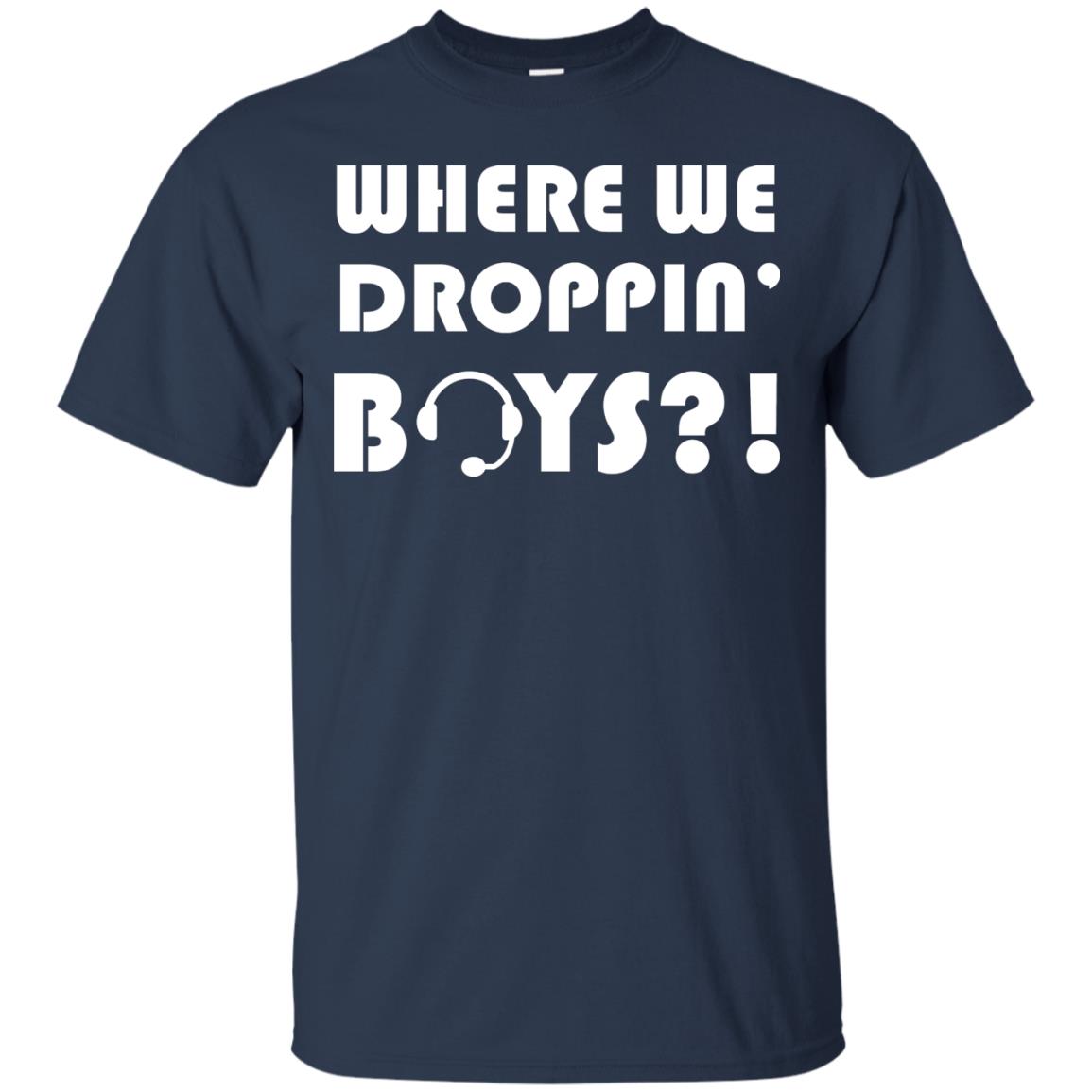 Where We Dropping Boys Gamer Shirt Navy