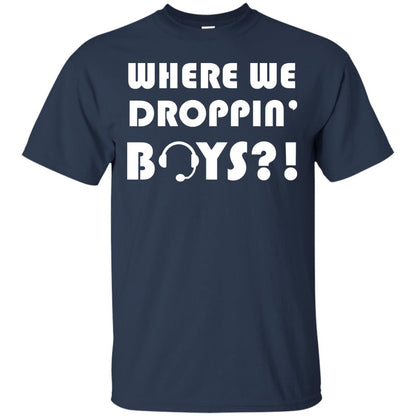 Where We Dropping Boys Gamer Shirt Navy