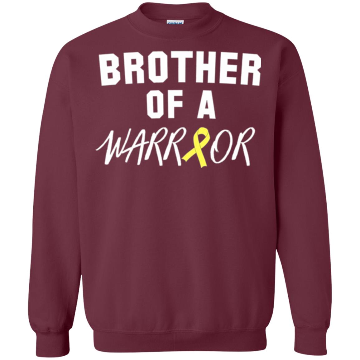 Brother Of A Warrior Childhood Cancer Awareness T-shirt Maroon