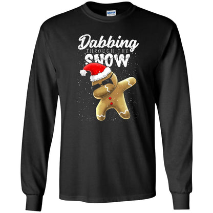 Dabbing Gingerbread T-shirt Dabbing Through The Snow Black