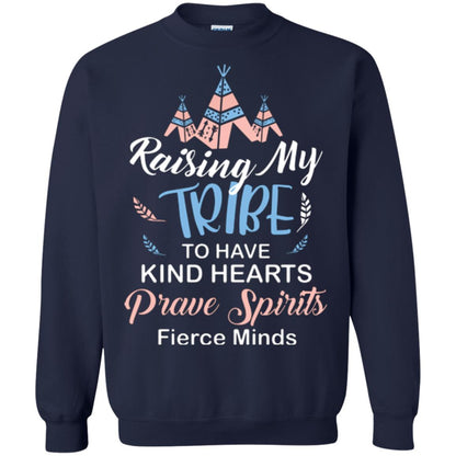 Mommy T-shirt Raising My Tribe To Have Kind Hearts Navy