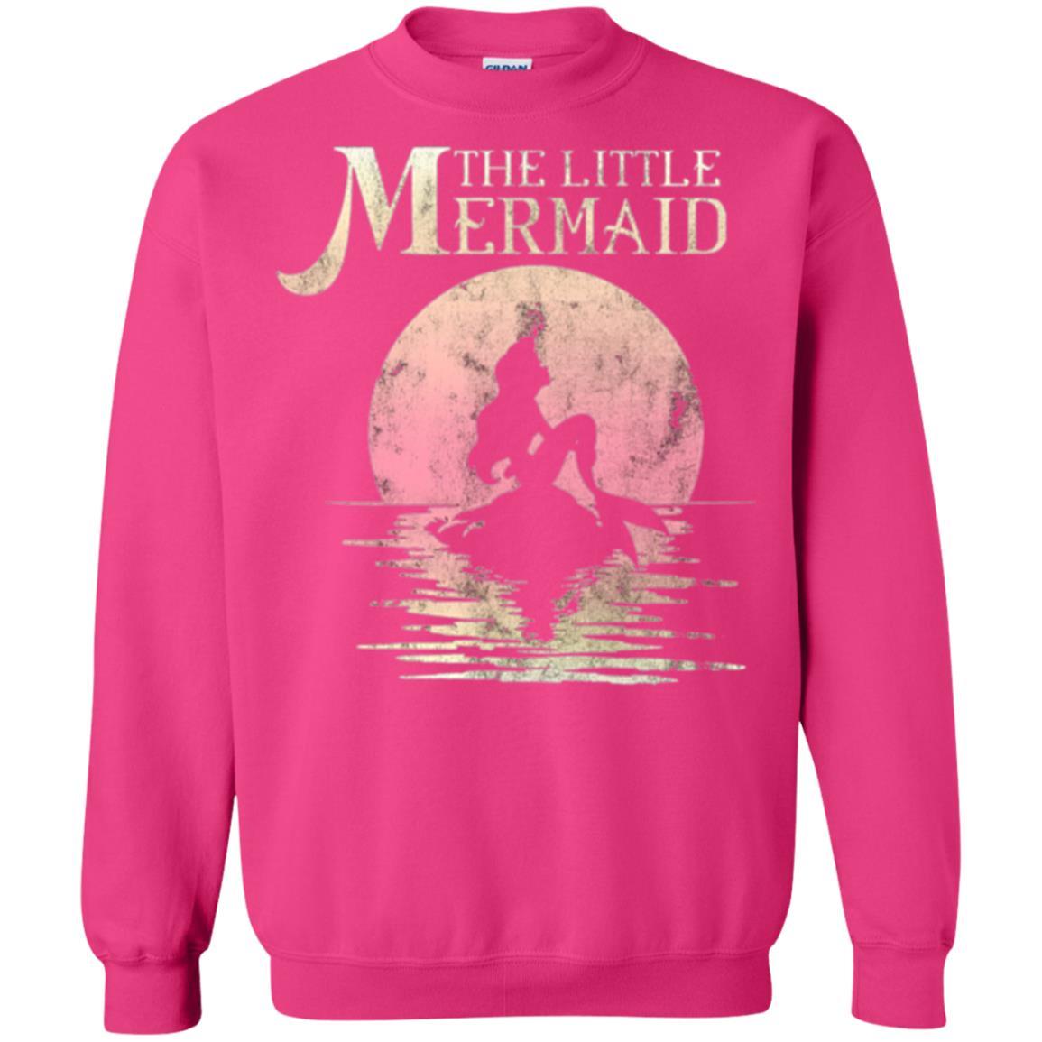 Cartoon T-shirt The Little Mermaid Ariel Rock Moon Silhouette Heliconia