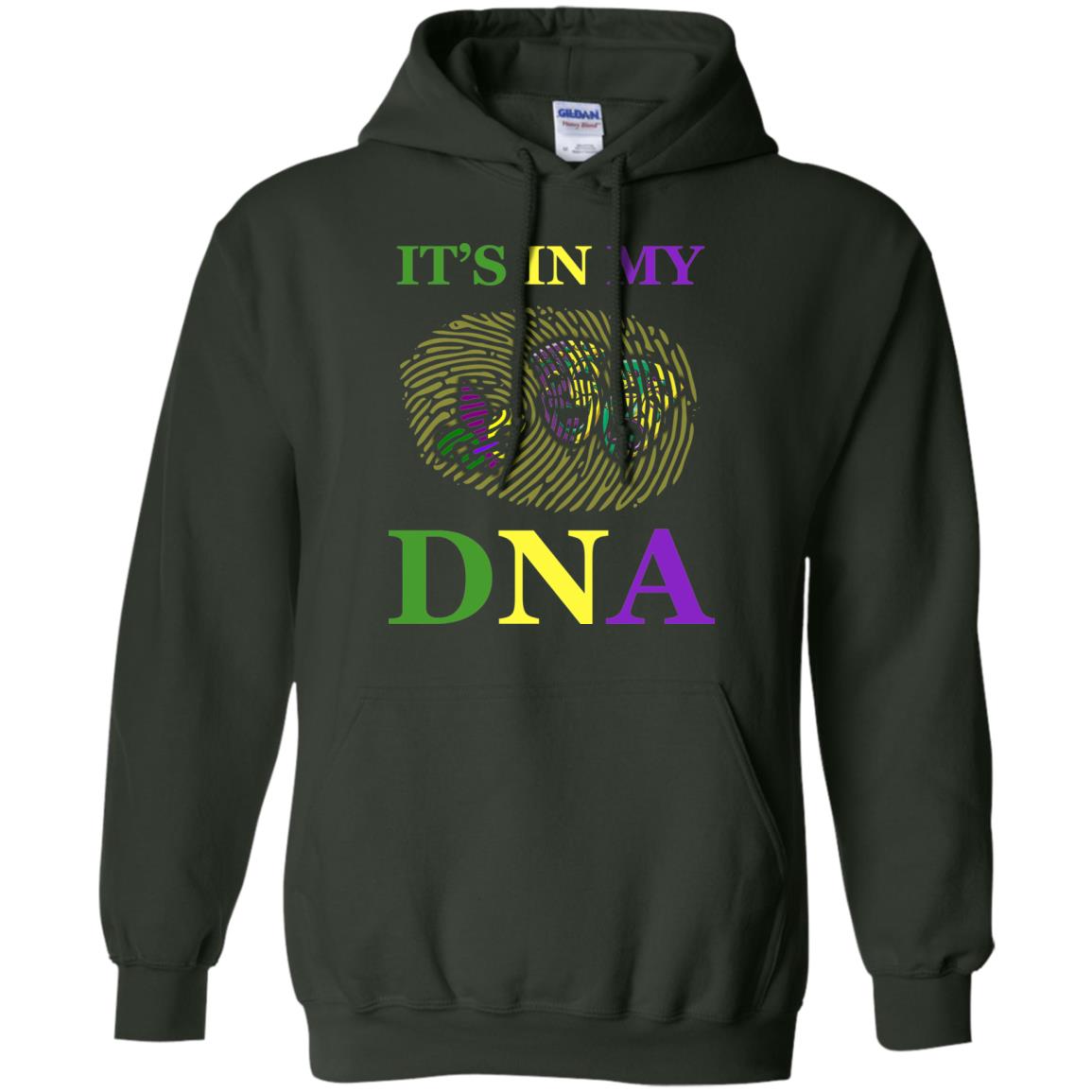 Mardi Gras T-shirt It's In My Dna Forest Green