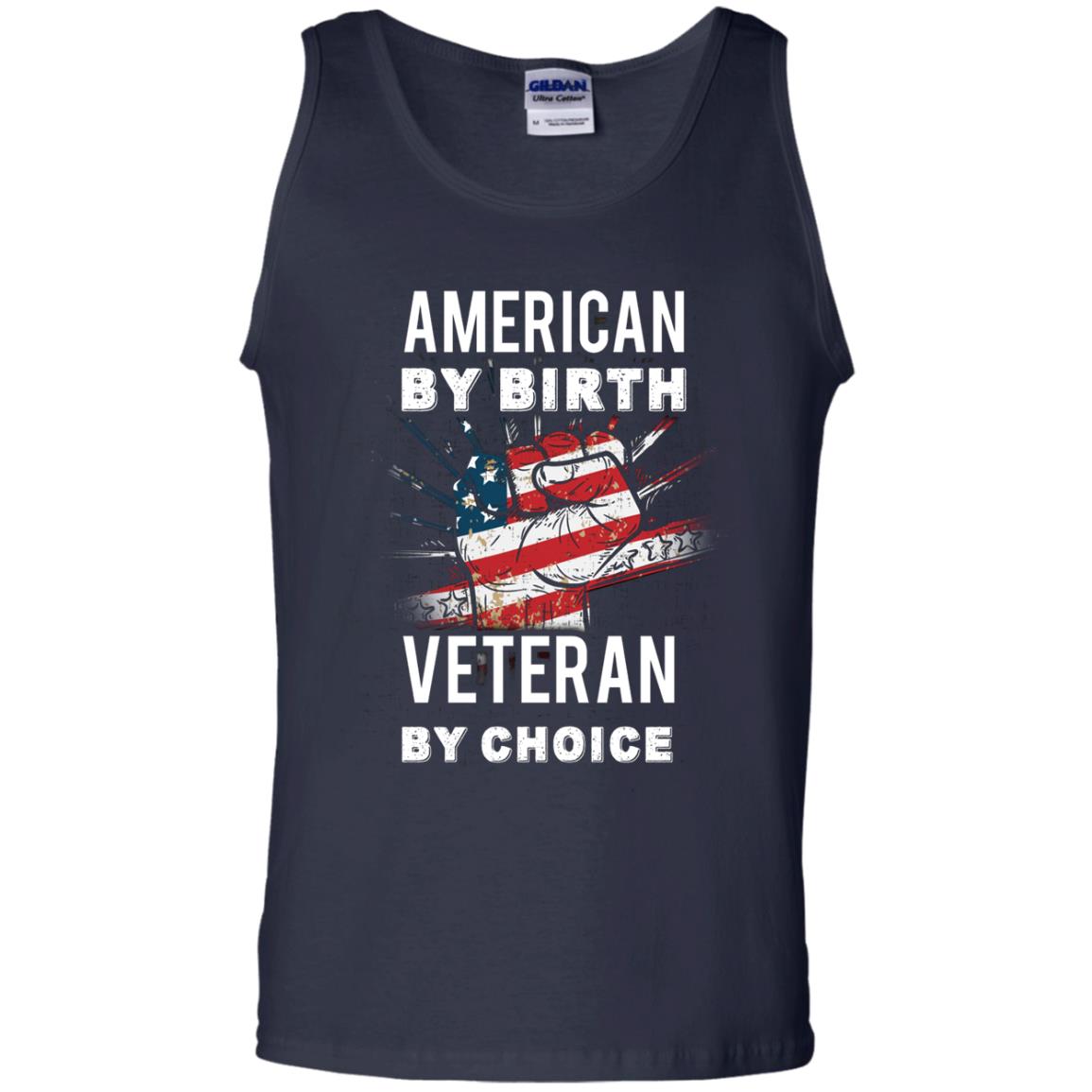 American By Birth Veteran By Choice Independence Day 4th July Shirt Navy