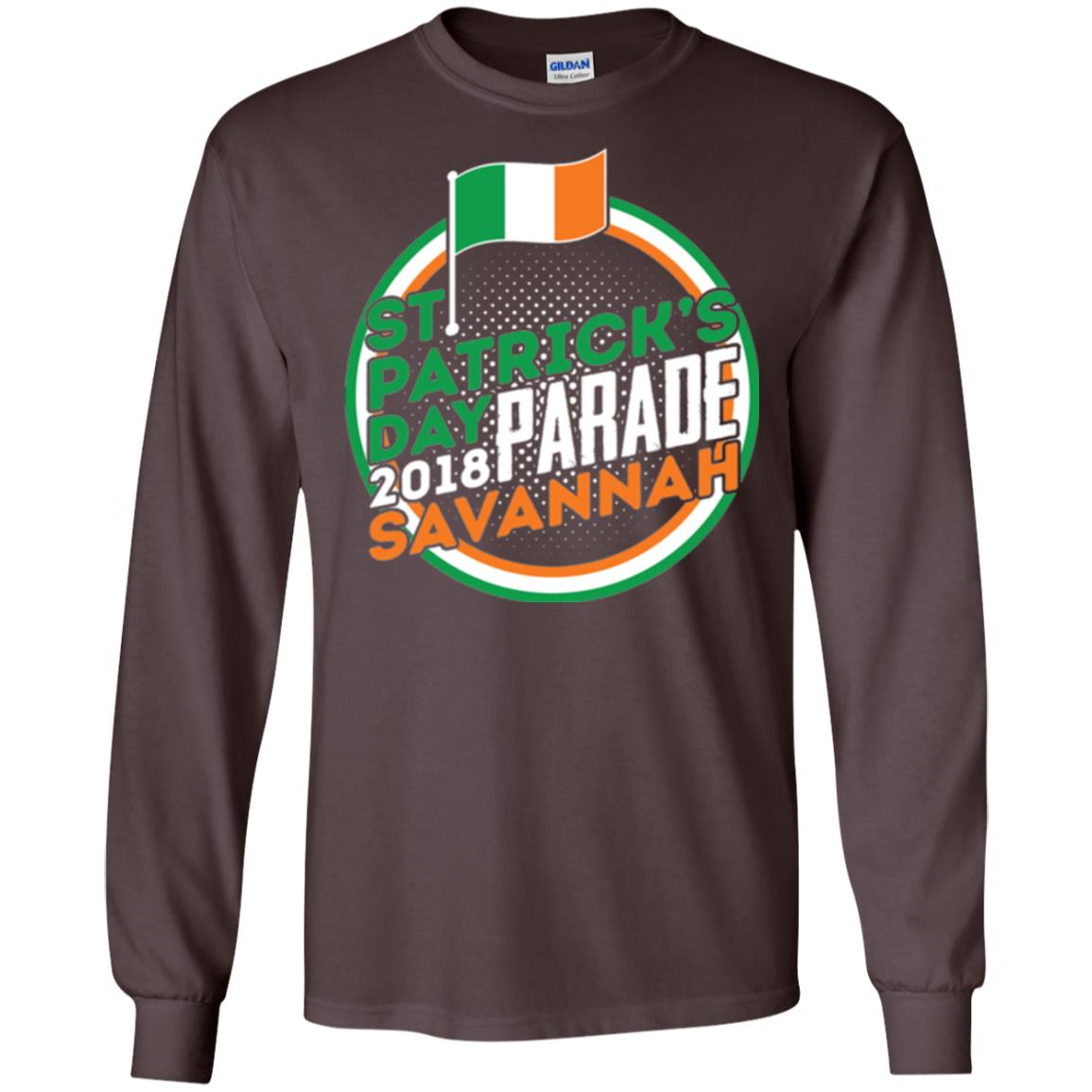 Parade Savannah 2018 Ireland Flag St. Patrick_s Day T-shirt Dark Chocolate
