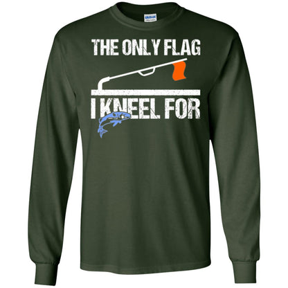 Fishing Lovers T-shirt The Only Flag I Kneel For Forest Green