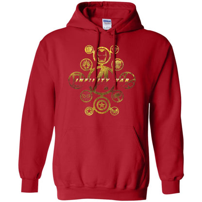 Infinity War Gold Hero Movie T-shirt Red