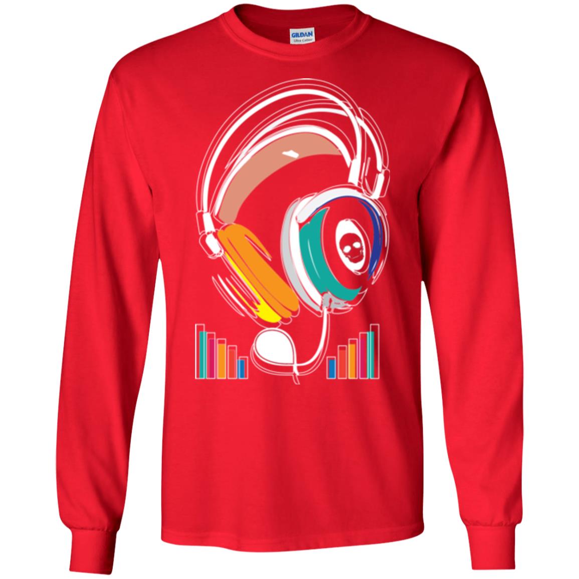 Music Lover T-shirt Sound Activated Glow Red