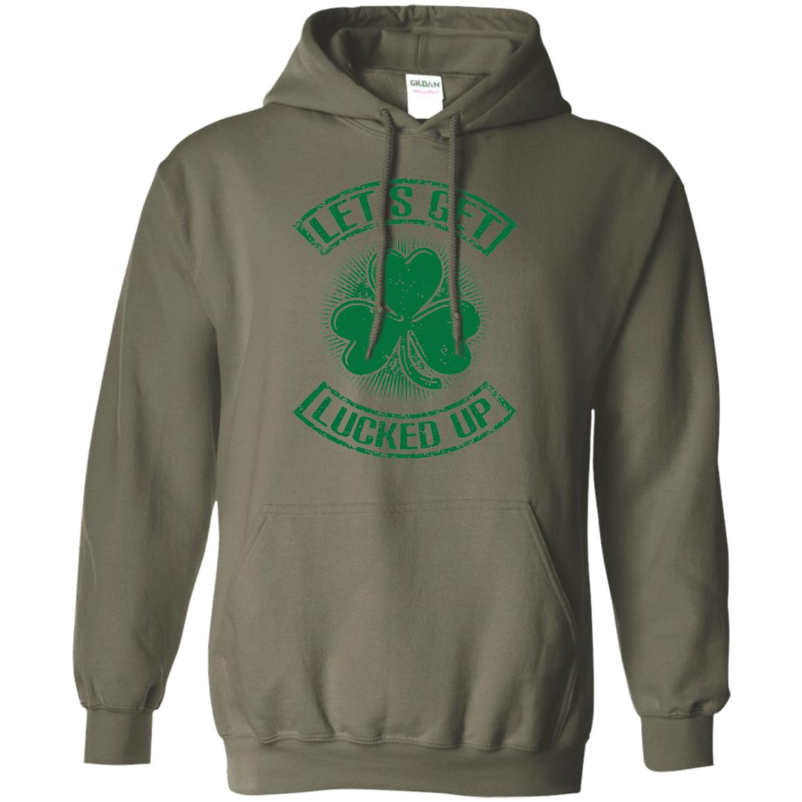 Let_s Get Lucked Up St. Patrick_s Day T-shirt Military Green