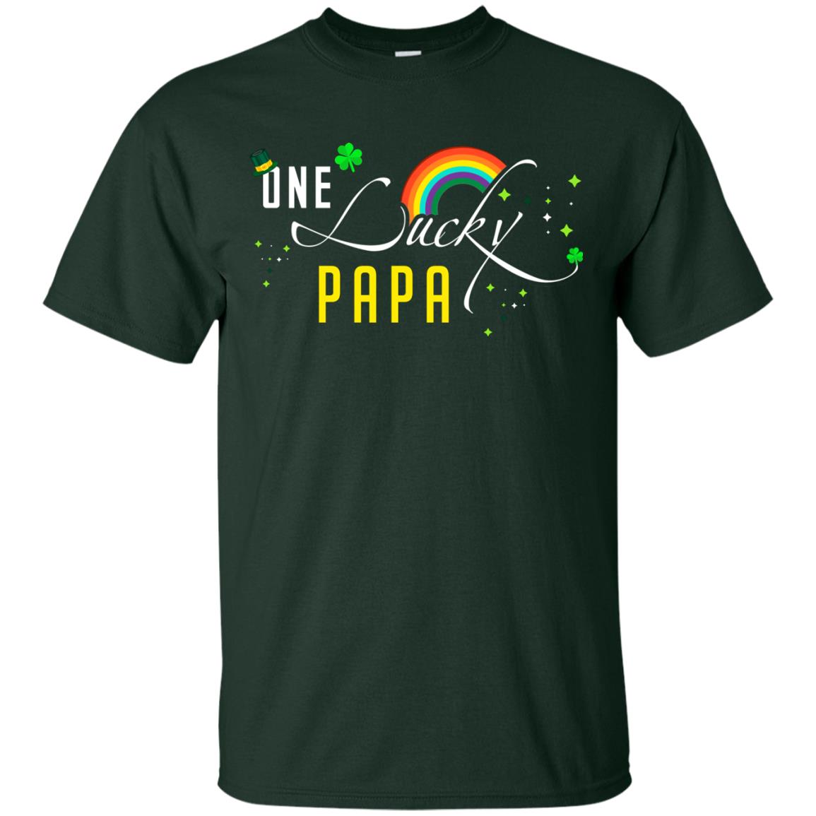 One Lucky Papa St. Patrick_s Day T-shirt Forest