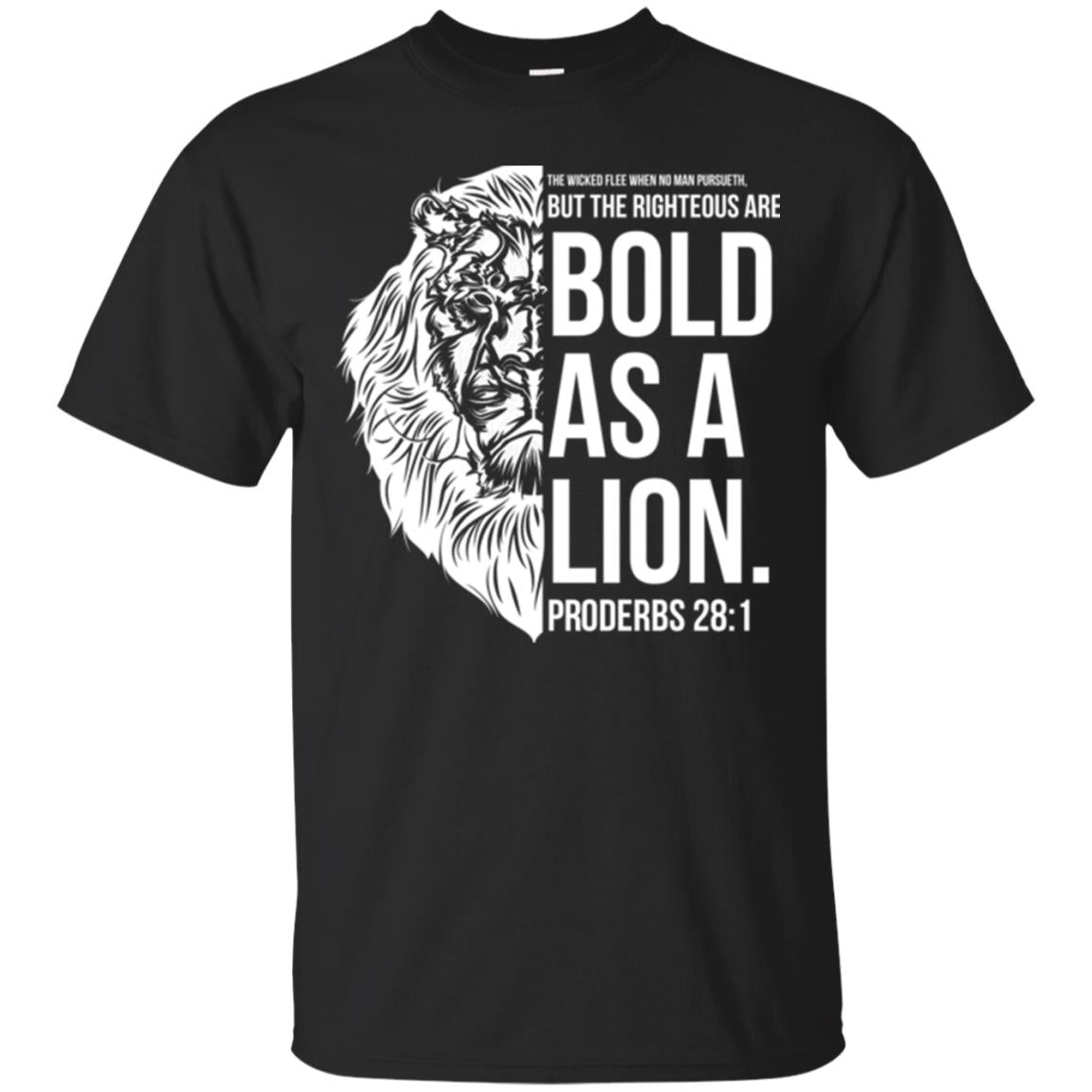 Christian T-shirt Bold As A Lion T-shirt Black