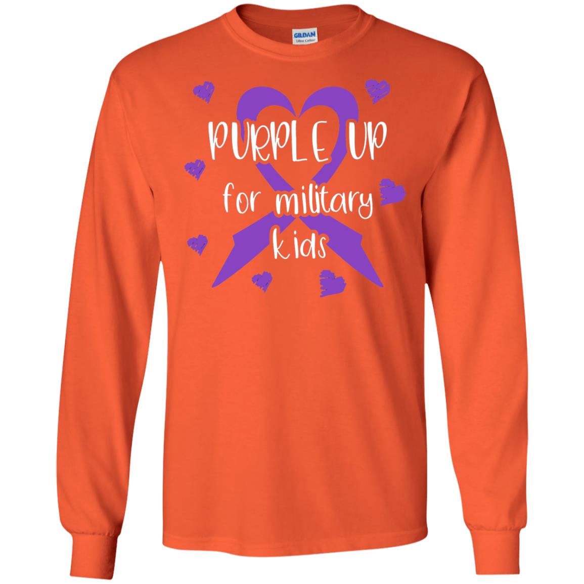 Purple Up For Military Kids Shirt Orange