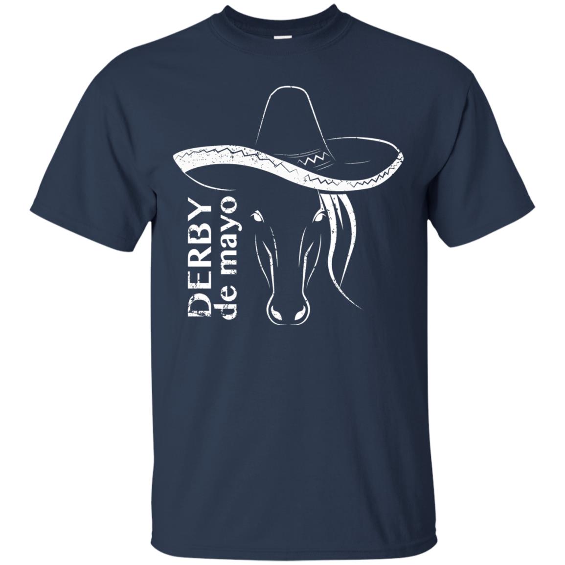 Derby De Mayo Sombrero Horse Race Shirt Navy