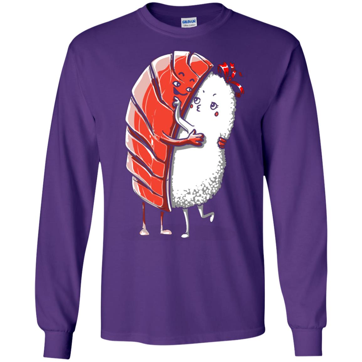 Sushi Lover T-shirt Salmon Sashimi Sushi Hug Love Purple