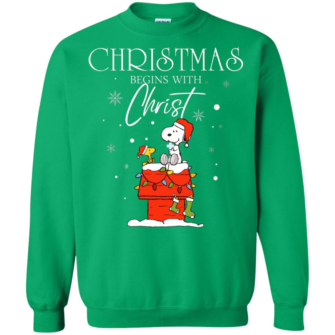 Christmas Begins With Christ Shirt Irish Green