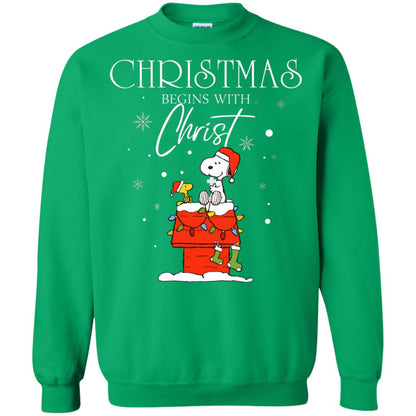 Christmas Begins With Christ Shirt Irish Green