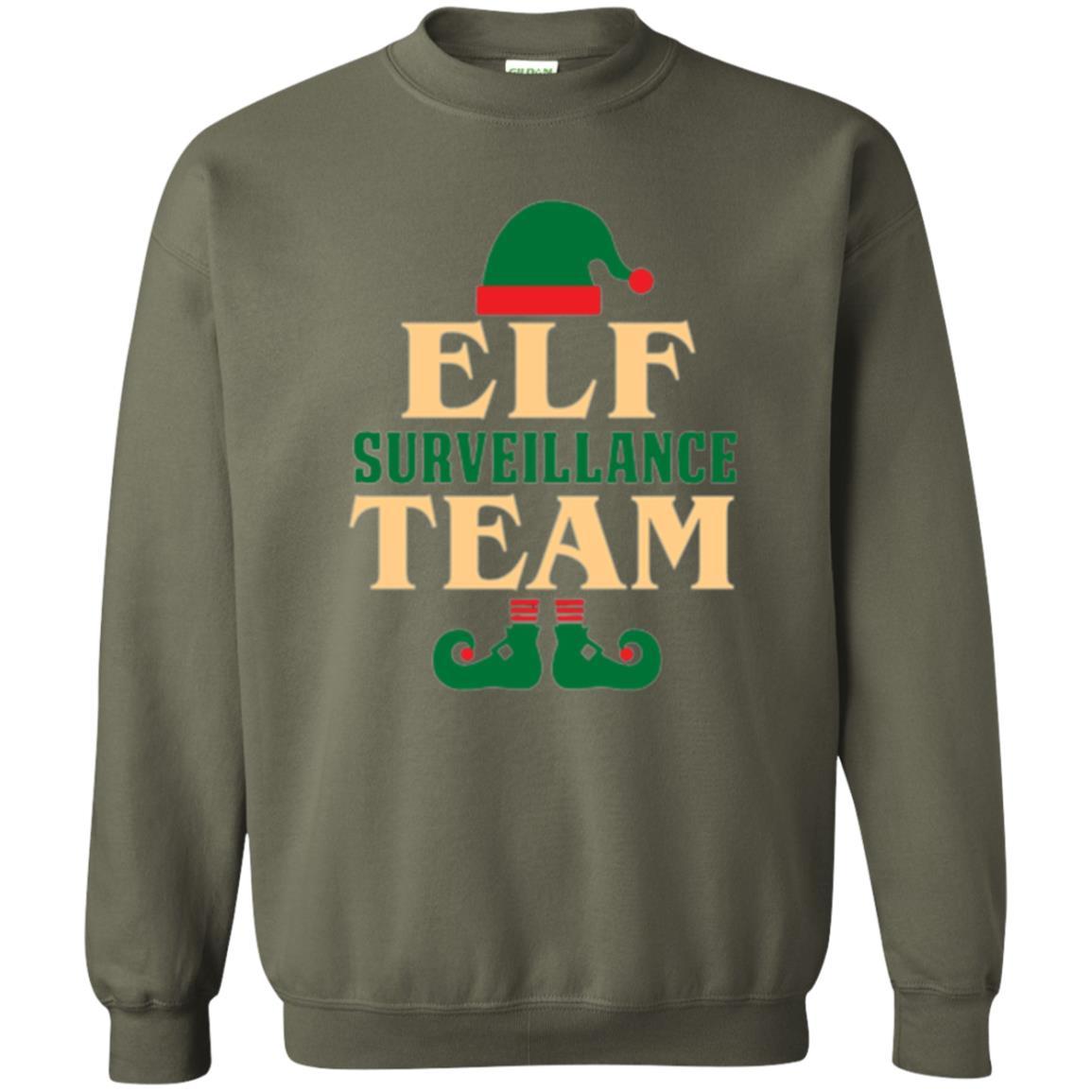 Christmas T-shirt Elf Surveillance Team T-shirt Military Green