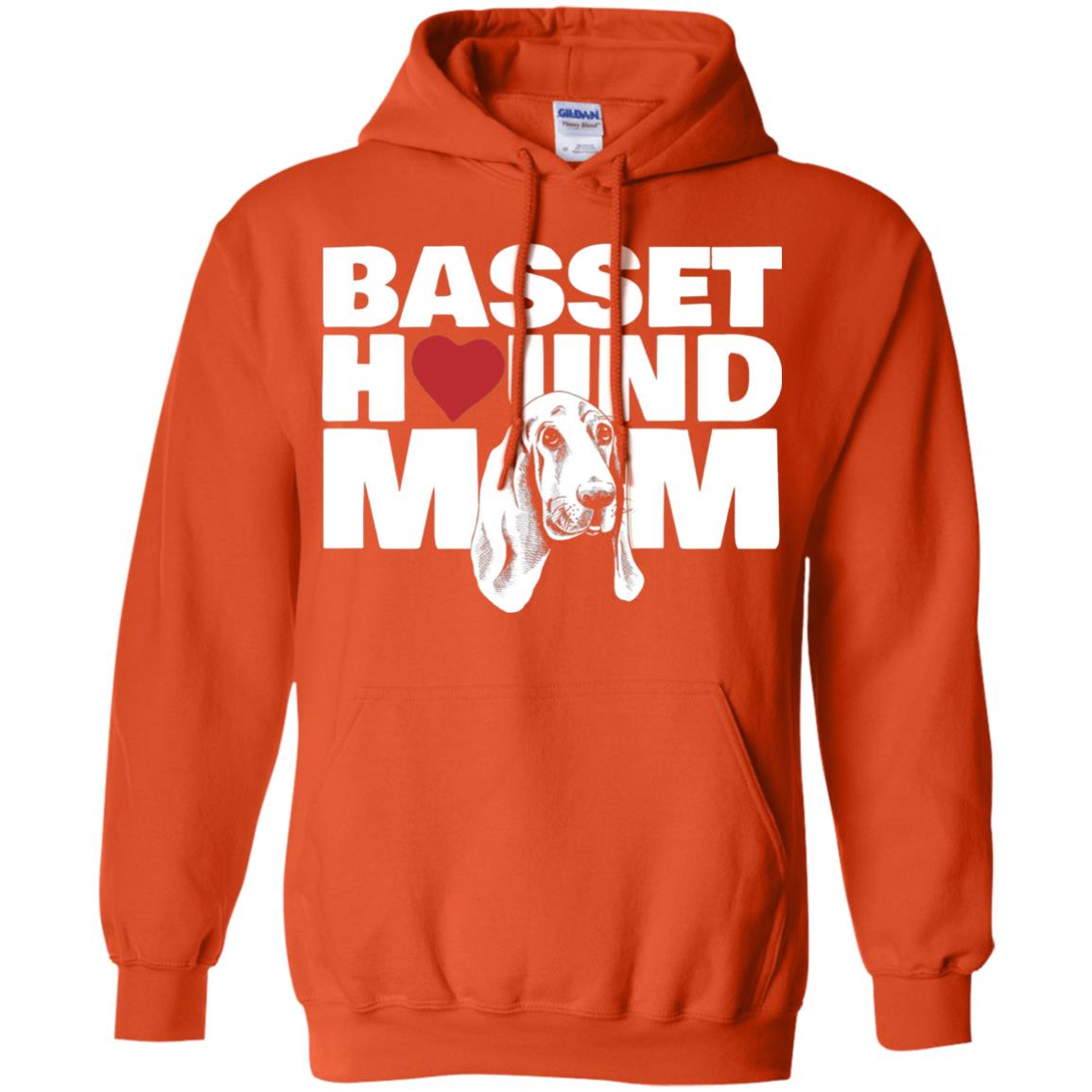 Basset Hound Mom Heart T-shirt Orange