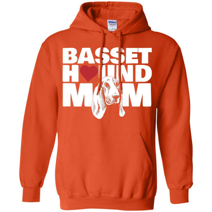Basset Hound Mom Heart T-shirt Orange