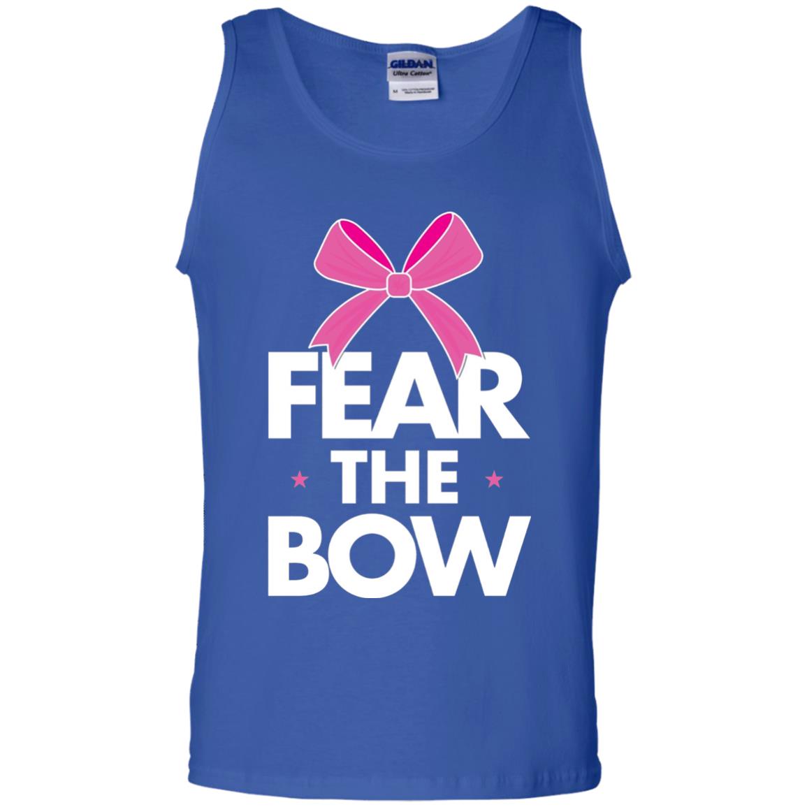 Fear The Bow Big Pink Bow Cheerleader Apparel Shirt Royal