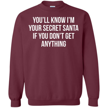 Christmas T-shirt You_ll Know I_m Your Secret Santa Maroon