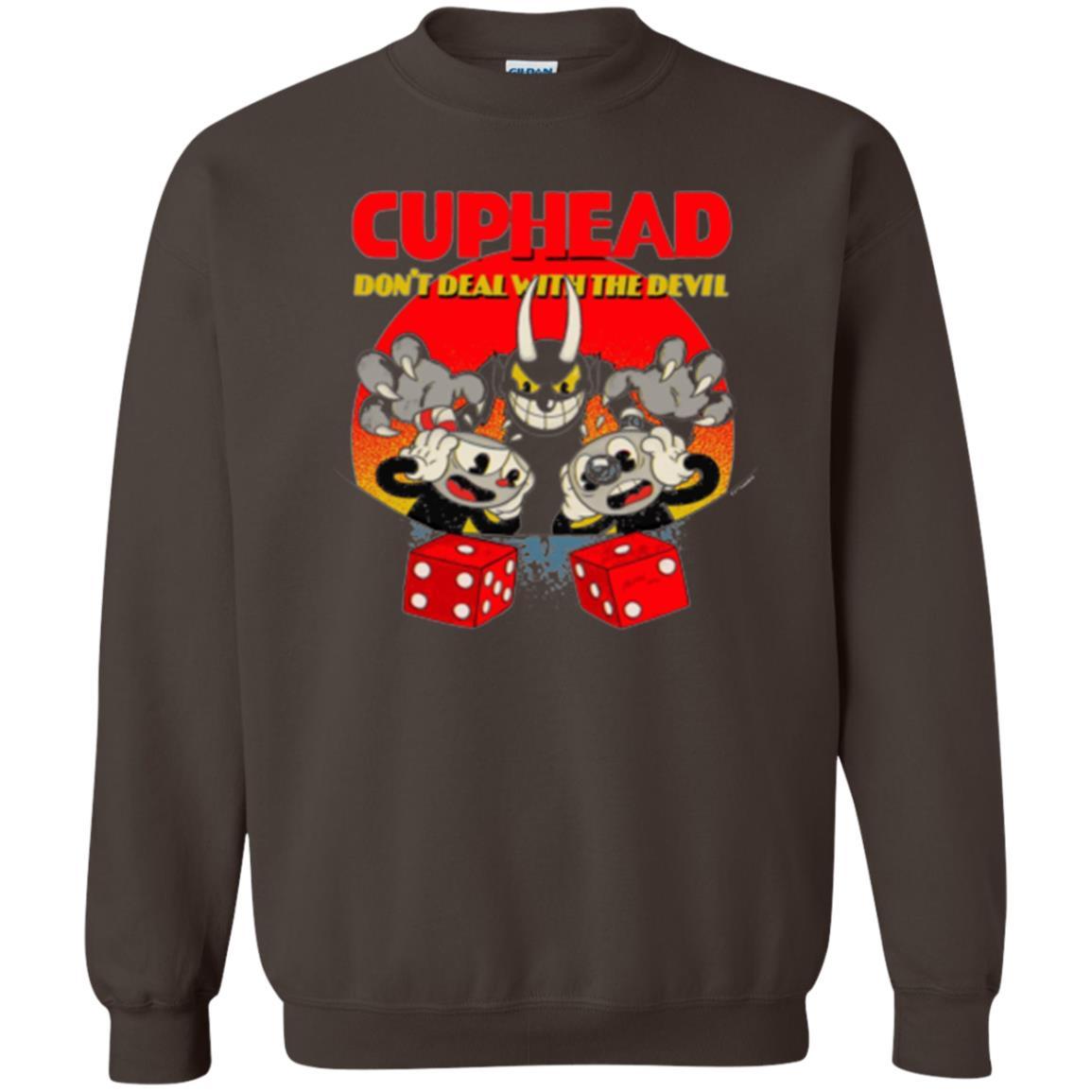 Cuphead And Mugman Devil_s Dice Video Game Graphic T-shirt Dark Chocolate
