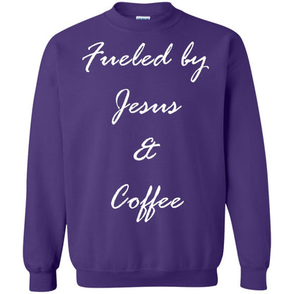 Fueled By Jesus Coffee Graphic Christian T-shirt Purple