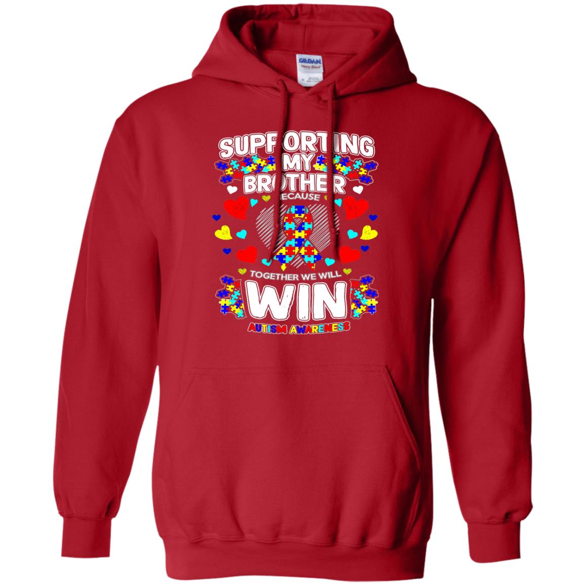 Autism Awareness Shirts For Supporting My Brother Red