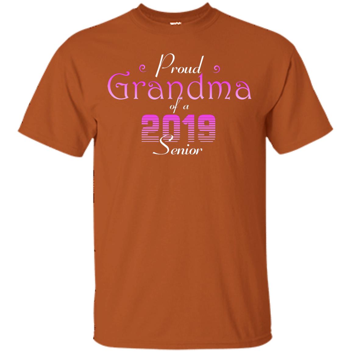 Proud Grandma Of 2019 Senior Grandmom Shirt Texas Orange