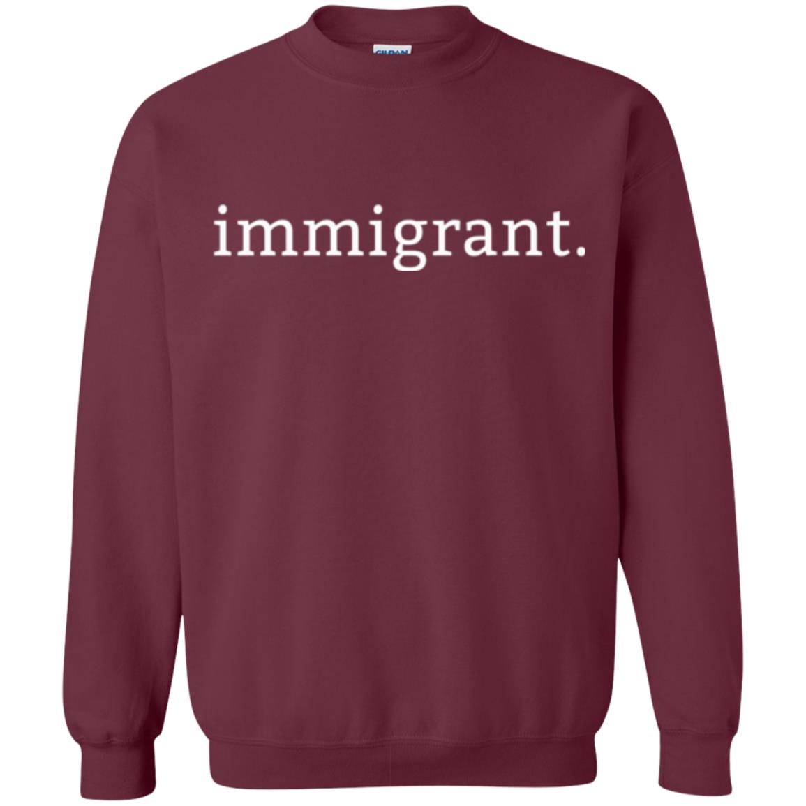Anti Racism T-shirt Immigrant Simple Minimalist Maroon