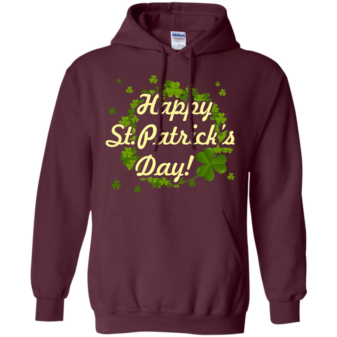 Happy St.patricks Day Shamrocks T-shirt Maroon