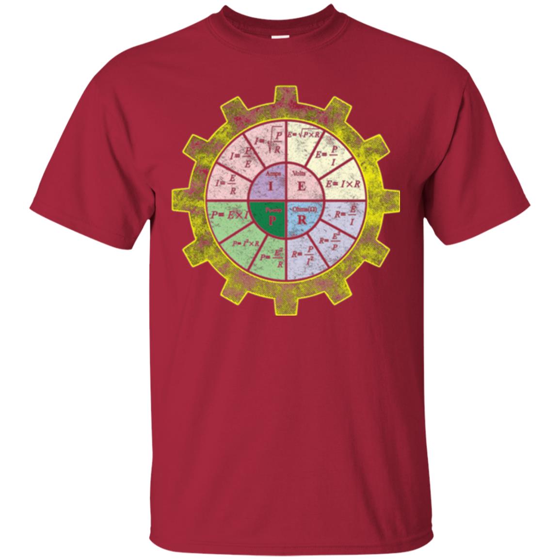 Ohms Law Shirt-ohms Law Diagram Electrical Engineer T-shirt Cardinal