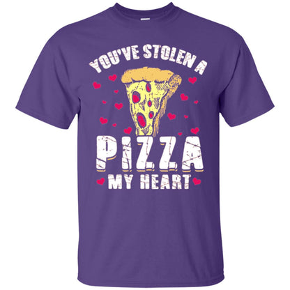 Funny Valentines Day Shirt Food Gift You_ve Stolen Pizza My Heart Purple