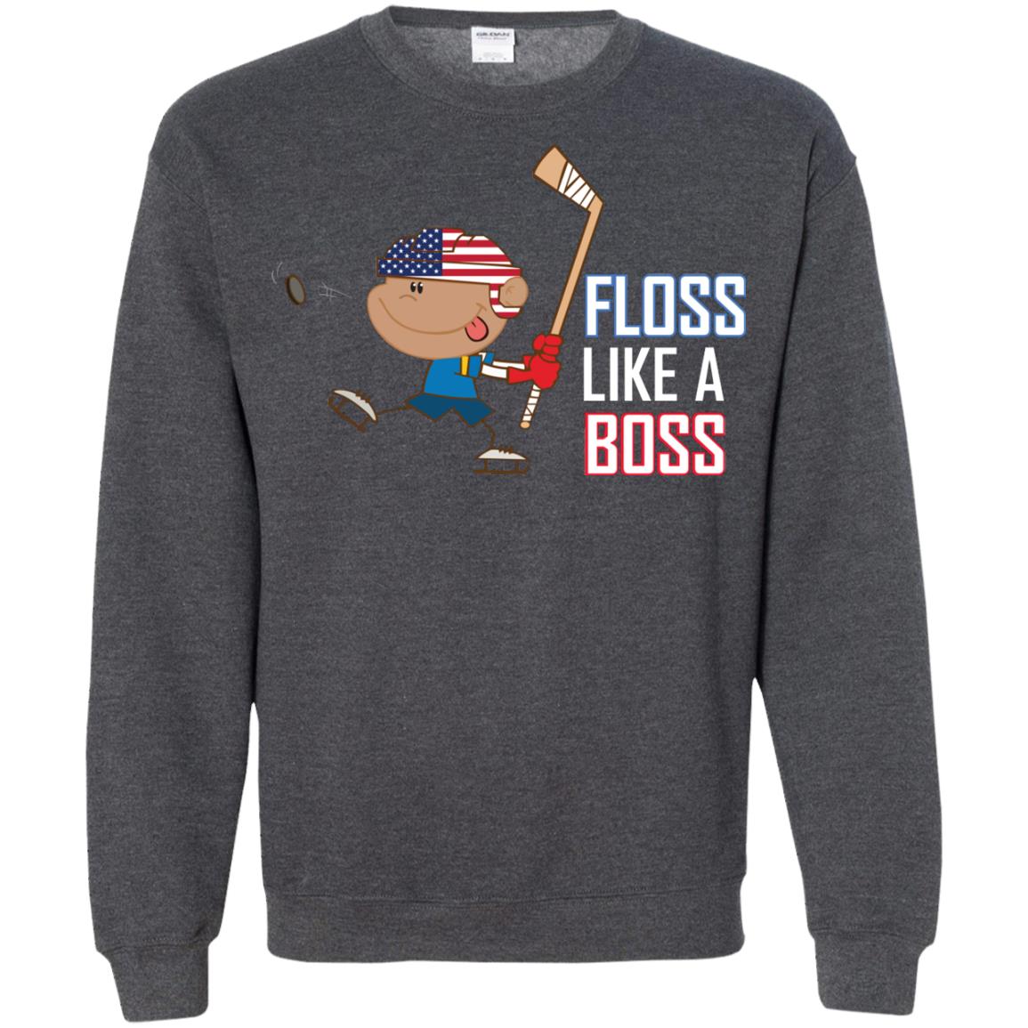 Floss Like A Boss Shirt For Hockey Players Dark Heather