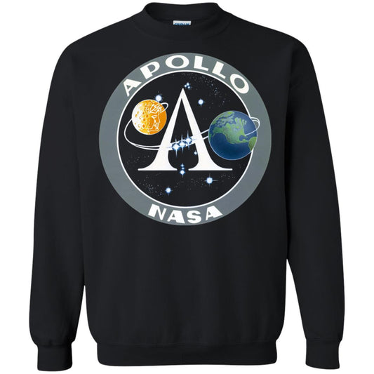 Apollo Program Moon Landing Patch Print Nasa Astronomy T-shirt Black