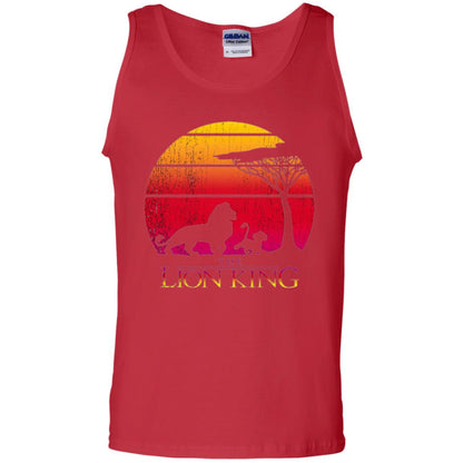 Cartoon T-shirt Lion King Vintage Sunset Red