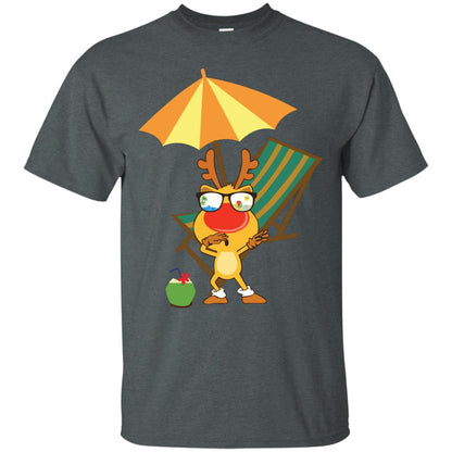 Dabbing Reindeer With Sunglasses Celebrate Xmas In July 2018 Shirt Dark Heather