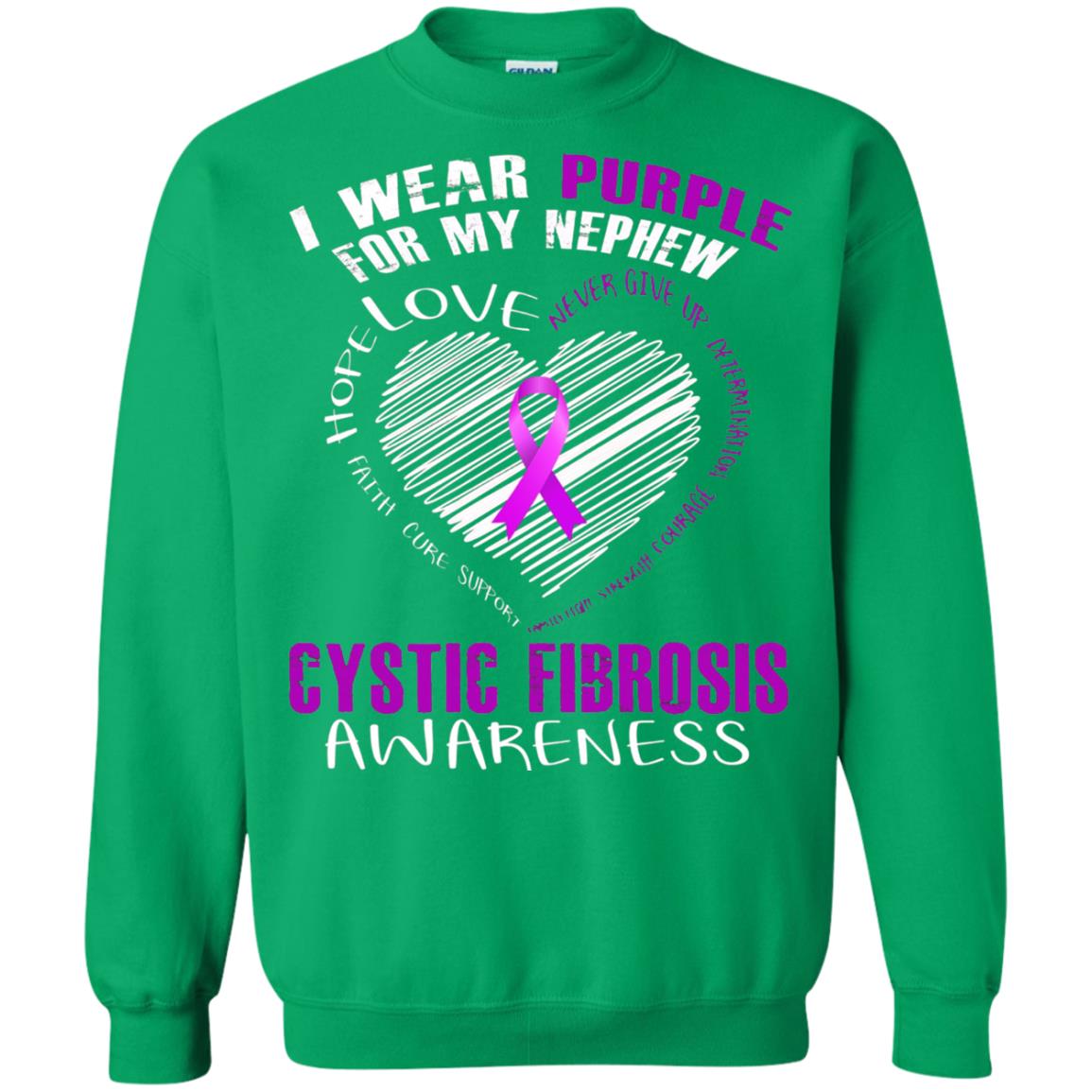 Cystic Fibrosis Awareness T-shirt I Wear Purple Irish Green