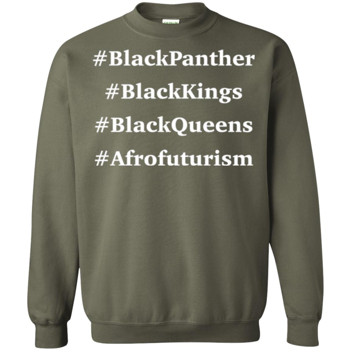 Black Panther Black Kings Black Queens Afrofuturism T-shirt Military Green
