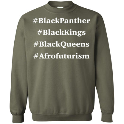 Black Panther Black Kings Black Queens Afrofuturism T-shirt Military Green