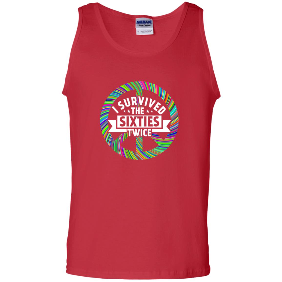 I Survived The Sixties Twice Peace Symbol Birthday Gift Shirt Red