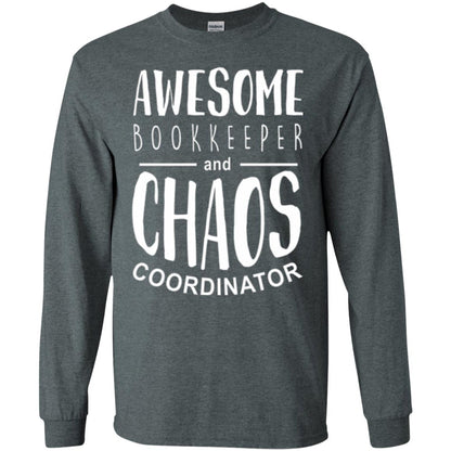 Bookeeper T-shirt Awesome Bookkeeper And Chaos Coordinator Dark Heather