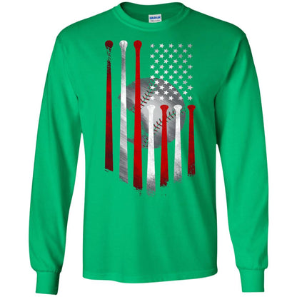 American Flag Baseball Flag Baseball Lover T-shirt Irish Green