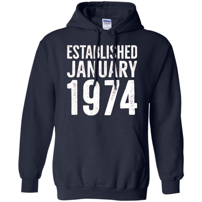 Established January 1974 43rd Birthday T-shirt Navy