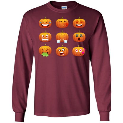 Funny Pumpkins Emoji Halloween Gift Shirt Maroon