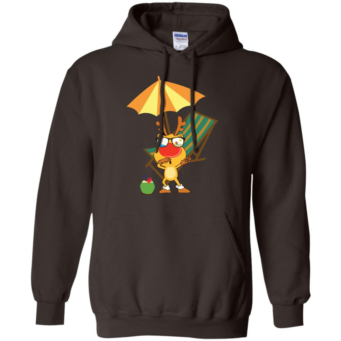 Dabbing Reindeer With Sunglasses Celebrate Xmas In July 2018 Shirt Dark Chocolate