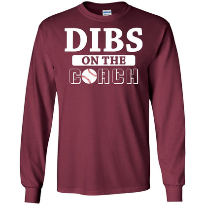 Dibs On The Coach Baseball T-shirt Maroon