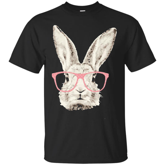 Easter Bunny Rabbit Pink Glasses Funny Hipster Shirt Black