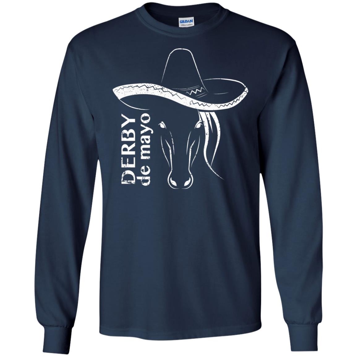 Derby De Mayo Sombrero Horse Race Shirt Navy