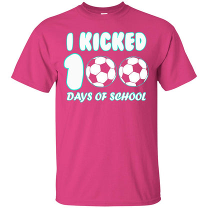 Soccer Lover T-shirt I Kicked 100 Days Of School Heliconia